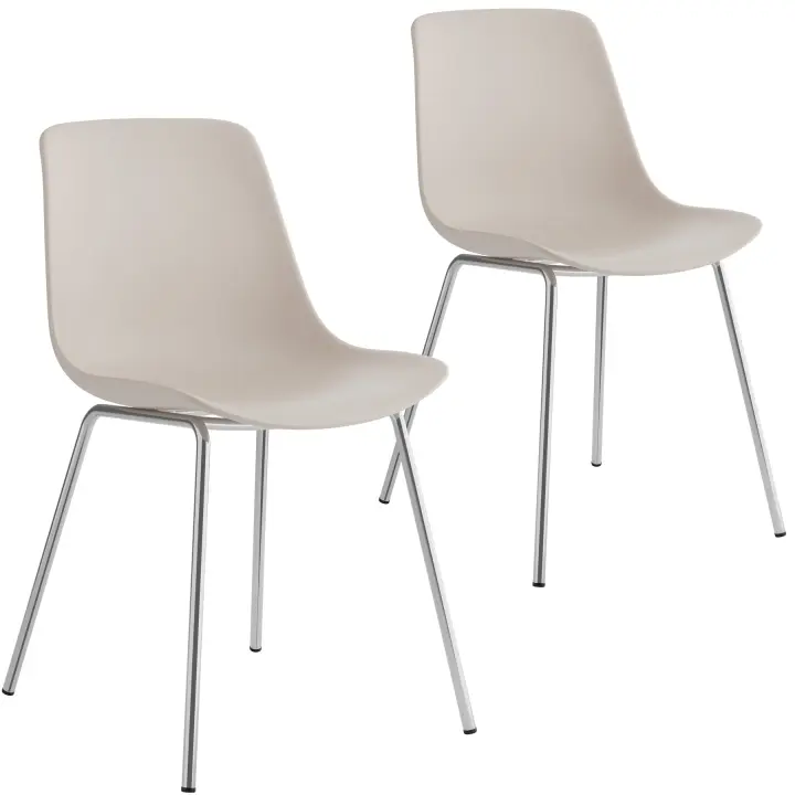 Tectake - Juego de sillas de comedor de plástico MAVE 46 x 55 x 80,5 cm, Material resistente, Diseño ergonómico, Patas de acero, Respaldo alto, Set de sillas para salón, comedor o cocina, Montaje rápido, Soporta hasta 120 kg - 1