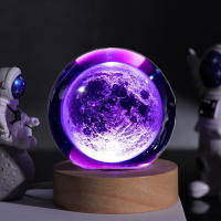 Lámpara De Noche Lunar 3D Grabada Por Láser En Cristal Colorida Regalo De Cumpleaños Para Novia Clase Amiga Esposa Niños Navidad Para Dormitorio - details 0