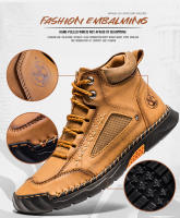 Botas De Tobillo Clásicas Vintage Para Hombre De Cuero Genuino Suave Y Amigable Con La Piel FLYLAND Botines Casuales Hechos a Mano - details 8