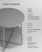 Mesa Auxiliar Redonda con Cesta de Tela - Espaciosa Mesa Lateral para Salón, Dormitorio o Mesita de Noche, Estilo Moderno, Disponible en Varios Colores - details 32