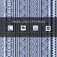 Outsunny Alfombra de Exterior 182x274 cm Alfombra Reversible Estilo Moderno para Terraza Balcón Patio Camping Playa Azul Oscuro y Blanco - details 4