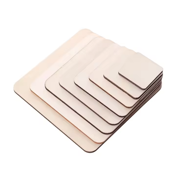 10pcs Colgantes De Madera En Formas Rectangular Redonda Corazón Luna Para Decoración De Hogar Juguetes Regalos DIY De Pintura - 1