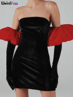 Vestido De Veludo Sin Espalda Para Mujer Con Guantes Nublados Bodycon Elástico Romántico Francesa Para Fiesta De Cumpleaños Vacaciones Streetwear - details 27
