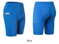 Pantalones cortos de Yoga para mujer con bolsillos laterales Fitness Running elásticos ajustados de secado rápido pantalones de cinco cuartos 2046 ropa deportiva - details 19