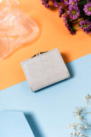 Cartera de piel para mujer 55287-BRS-4720 Plata - details 2