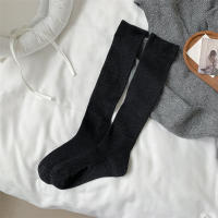 Medias Largas De Algodón Para Mujer Estilo Casual Fashion Comodidad Ajuste a Pierna Medias Hasta La Cadera Color Sólido - details 18