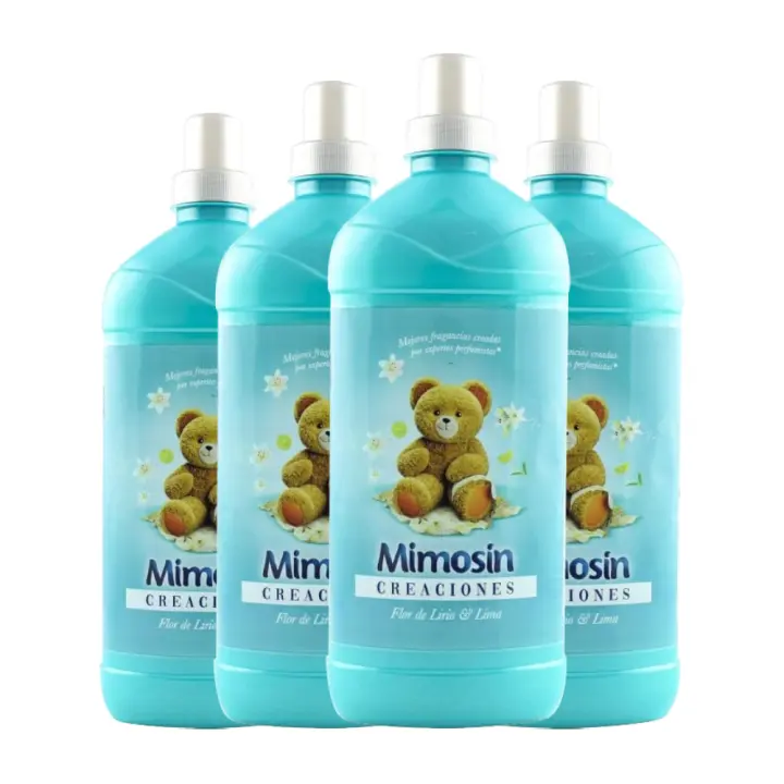 Suavizante Mimosín concentrado Creaciones Flor de lirio y lima 60 lavados x 4 botellas. Total 240 lavados - 1