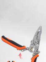 Tijeras De Reparación Multifuncionales JUSTINLAU Para Cableado Con Cortador Y Desenredador De Hilo Herramienta De Mano De Crimpado Vanadio Cromado - details 3