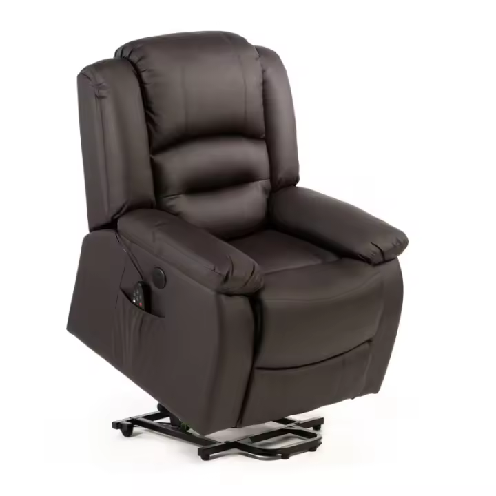 Eco-De Sillón de Masaje Levantapersonas Maximum. 9 Modos de Masaje, Sistema Elevador por botonera con USB y Leds (Marrón) - 1