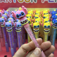 Bolígrafo De Punto De Lápiz Disney Stitch 12/48pcs Anime Lindo Diamante Color Lilo & Stitch 0.7mm Azul Para Estudiantes Regalo De Papelería - details 9