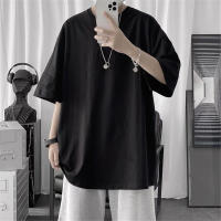Camiseta De Algodón Para Hombre Estilo Coreano Hip-hop Casual Clásica De Verano Manga Corta Sólida En Negro Y Blanco - details 6