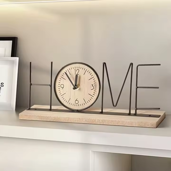 Mueble Creativo Europeo Para TV Decoración De Hogar Para Sala De Estar Dormitorio Entrada Oficina Con Reloj En La Mesa - 1