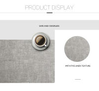 Juego De 4 Tapetes De Estilo Tela En PVC Sintético Blanco Lujo Impermeable Para Cocina Forma Rectangular Decoración De Mesa - details 3