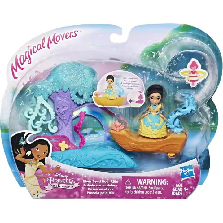 HASBRO - Mini Play Set Pocahontas - PASEO EN EL RÍO - Magical Movers - Disney Princess Little Kingdom - Mayores de 4 años - 1