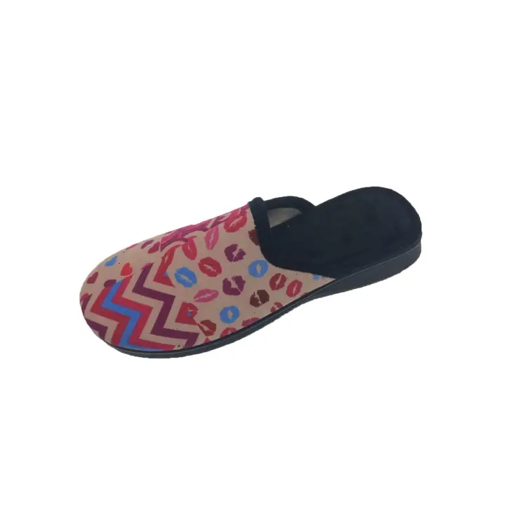 Zapatilla Mujer Color Fuxia Combinado Abierta de talón Suela de Goma Ludiher - 1