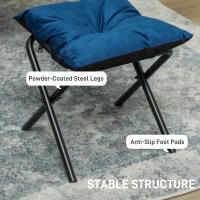 HOMCOM Sillón de Salón con Otomana Sillón de Relax Sillón para Lectura con Bolsillos Laterales y Patas de Acero para Sala de Estar Dormitorio - details 4