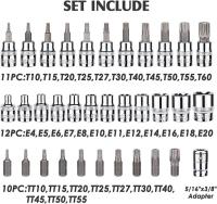 Juego De Llaves Torx Y E-Torx 34/29 Piezas Con Driver 1/4" 3/8" 1/2" Herramienta Manual Para Reparación De Coches - details 1