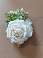 Corsage Rustico Para Novio Y Llavero De Boda Blanco Con Rosa Eucalipto Hiedra Orchidaya Berries Gypsophila Accesorios De Vestimenta Para Bodas Cumpleaños Y Decoración Personal - details 7