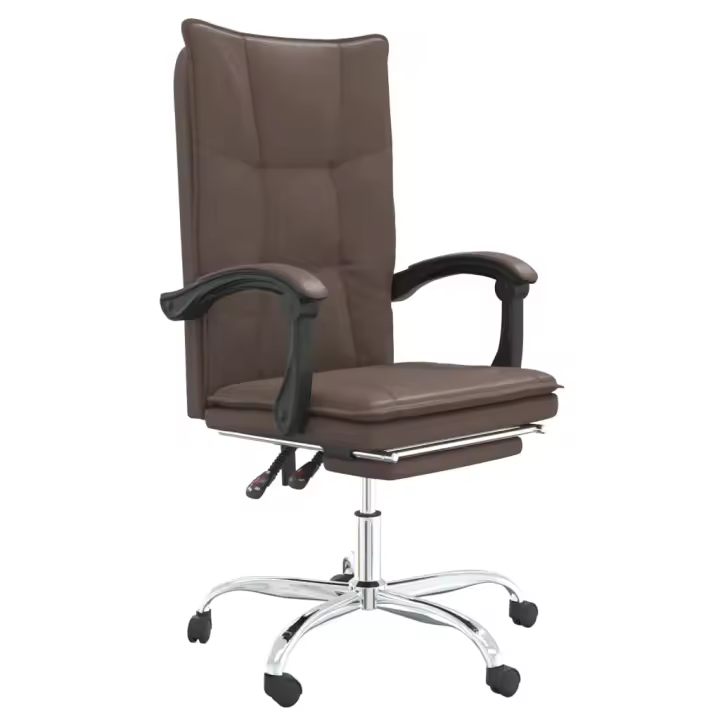 Silla de oficina reclinable de cuero sintético - 1
