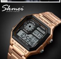 Reloj Deportivo Digital Skmei De Lujo Con Correa De Acero Inoxidable Resistente Al Agua 5Bar Luz Trasera Alarma Y Cuento Regreso Para Hombre - details 7