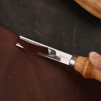KRABALL 1PCS Lámina De Bordes De Cuero 4/6/8mm Para Artesanía De Cuero Cincelado Herramienta De Corte Con Mango De Madera - details 2