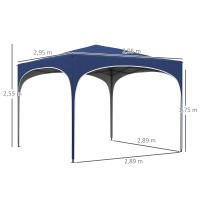 Outsunny Carpa Plegable 3x3 m Cenador de Jardín Altura Ajustable con Bolsa de Transporte Impermeable Anti-UV y Bolsas de Arena para Exteriores Jardín Patio - details 2