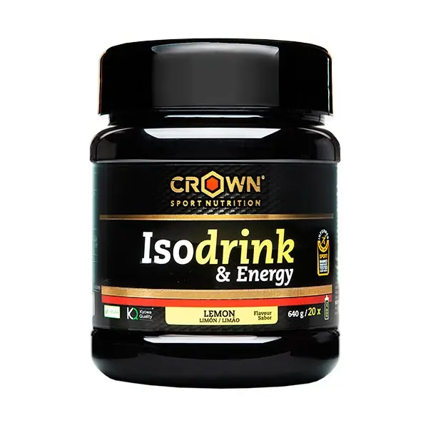 Crown Sport Nutrition - Isodrink & Energy 640g - Bebida Isotónica -  Sabor: Limón - 1