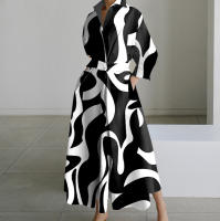 Vestido Largo De Mujer Elegante Con Manga Larga Y Cuello En V ZANZEA Moda Lapel Solido Vestido De Oficina A-Line Para Primavera - details 3