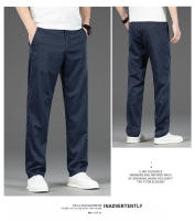 Pantalones Casuales De Verano Para Hombre Estilo Coreano Color Sólido Elásticos Y Cómodos Pantalones Negocios Rectos Y Sueltos Talla Media Cierre De Cremallera - details 13