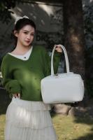Bolso De Hombro Para Mujer En Cuero Genuino Split Tamaño Grande Color Marrón Y Negro Estilo De Lujo Y Moda Bolso Cruzado - details 34