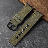 Correa De Reloj De Tela Grua Doble Para Apple Watch Ultra 49MM 45MM 44MM Estilo Rudo Verde Negro Para Hombres - details 4