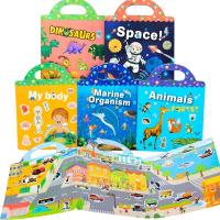 Libro De Pegatinas Reutilizables Para Niños Con Diversos Escenarios Juego De Rompecabezas DIY Educativo Juguetes Clásicos Para Niños De 2 a 4 Años Regalos - details 0