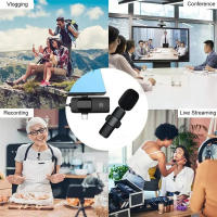 Micrófono Lavalier Inalámbrico 3 En 1 Para iPhone Android 3.5mm Grabación De Radio Vivo Reducción De Ruido Profesional Mini Micrófono Condensador Omnidireccional - details 6