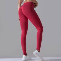 Leggings De Yoga Para Mujer Cintura Alta Levantamiento De Caderas Gimnasio Sin Costuras Pantalones De Deporte Fitness Running - details 7