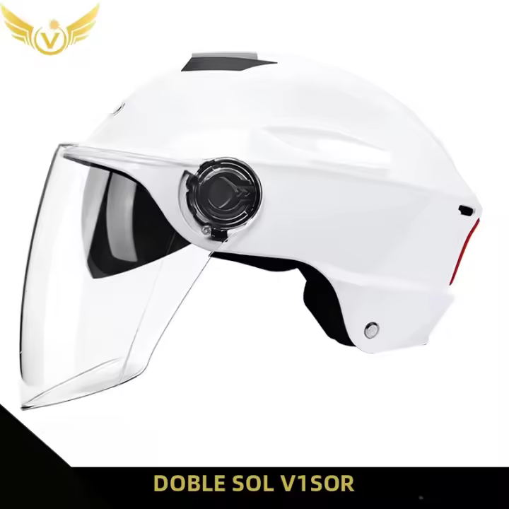 Casco De Motocicleta Eléctrico V E-Scooter Seguridad Ligero Urbanidad Para Hombres Y Mujeres Equipo De Moto Estilo Chopper Verano - 1