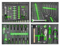 Armario metálico modular con herramientas JBM, ancho 2640 mm alto 1950, incluye carro de herramientas con ruedas - Almacenamiento de herramientas profesional - details 1