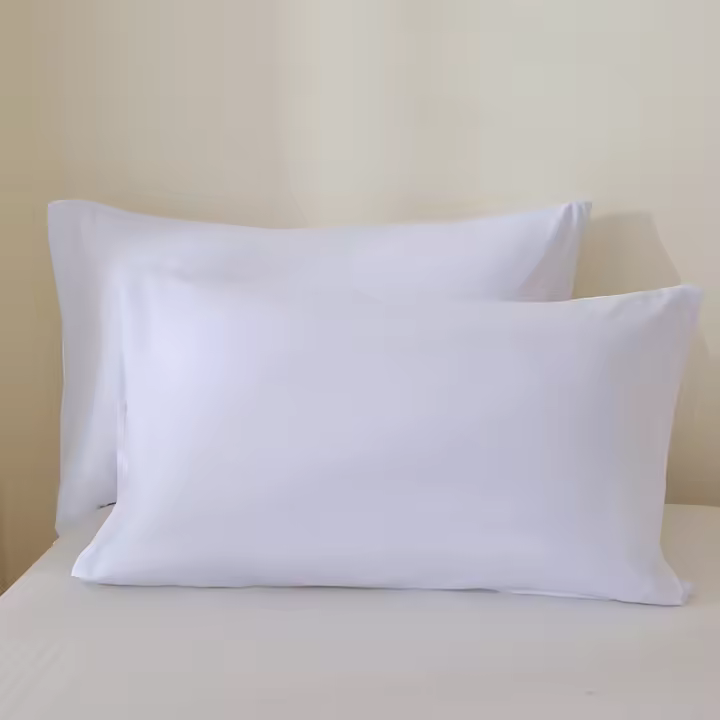 Juego De Fundas Para Almohadas 2 Piezas Tamaño Estándar De EE.UU. Blanco 100% Poliéster Adecuado Para Cama Reina Y Rey - 1