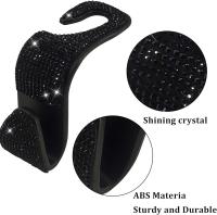 Paquete de 2 Ganchos para Coche, Ganchos de Cristal con diamantes de imitación brillantes, decoraciones para Coche, organizadores de respaldo de asiento de coche, universales para vehículos SUV y trucks - details 0