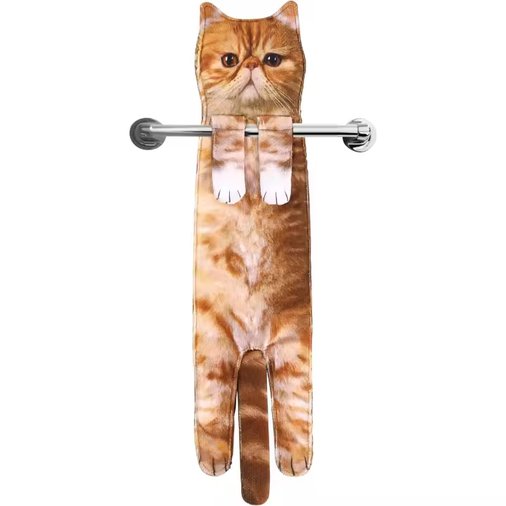Divertidos Gatos Toalla de Mano-Decoración Gato Toalla Colgantes para Baño Trapos de Cocina-Animal Absorbente suave Toallas-regalos Graciosos Para Originales Mujer Amantes de Los Gatos-Garfield - 1