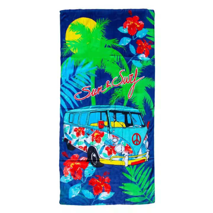 SUN & SURF Toalla de Playa Estampada de Terciopelo Grande 90x170 cm 100% Algodón - Suavidad y Estilo. Secado Rápido. - 1