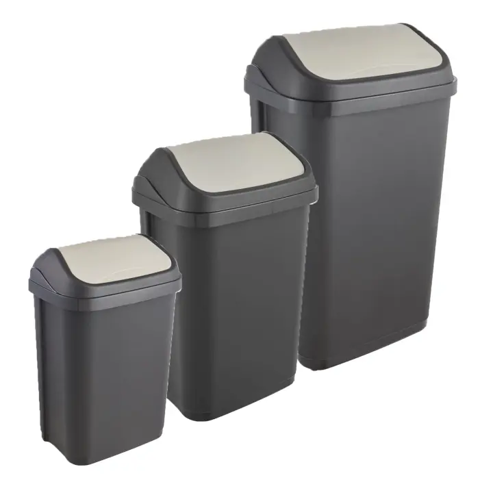 Keeeper Pack de 3 Cubos de Basura Swantje 10/25/50 L Gris Grafito - 1