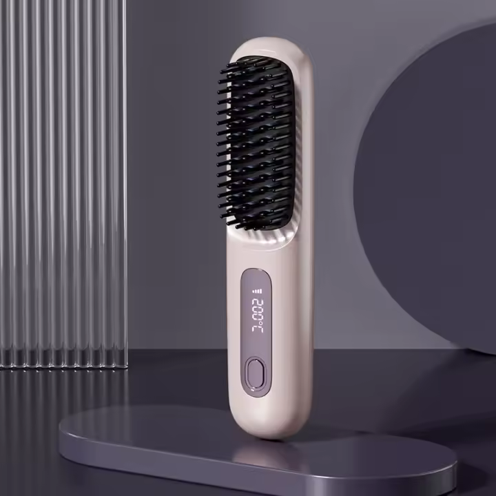 Plancha de pelo inalámbrica para mujer: control de temperatura de 3 niveles, cuidado de iones negativos, antiescaldaduras, carga USB con pantalla LED, diseño portátil para el hogar y los viajes, regalo perfecto - 1