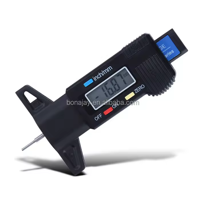 Calibrador de profundidad de la banda de rodadura de neumáticos digital electrónico, calibrador Vernier de profundidad con aguja de metal de 0 a 25 mm, herramienta de medición de la banda de rodadura. - 1