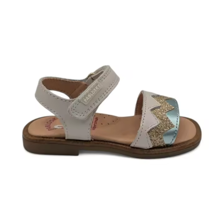 Sandalias marca Pablosky para infantil en color blanco - 1