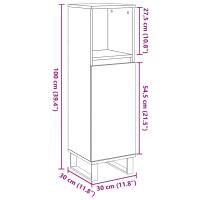 vidaXL Armario de baño madera contrachapada gris hormigón 30x30x100 cm - details 6