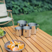 Taza De Camping Plegable Al Aire Libre Con Mango De Acero Inoxidable Para Cerveza Whiskey Café Leche Agua Vaso De Viaje Para Hogar - details 3