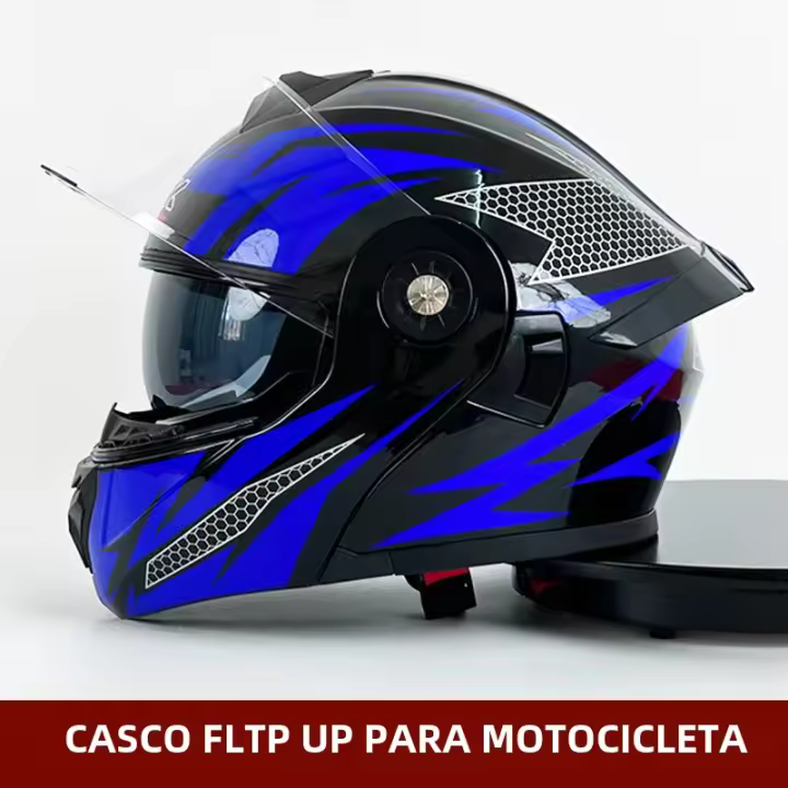 Casco De Motocicleta Unisex Para Hombres Y Mujeres Estilo Completo Con Protección Facial Universal Seguridad Invierno Calido Material ABS Peso 1400g - 1