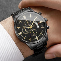 Reloj De Negocios Para Hombre Moda 3/4PCS Lujo Calendario Reloj De Cuarzo Sin Caja Material De Pulsera Y Caso De Aleación Resistencia a Agua Nula - details 3