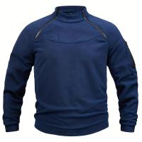 Sudadera Táctica Militar Para Hombre Con Cremallera Y Mangas Largas De Color Sólido Casual Gruesa Para Excursiones Al Aire Libre Otoño E Invierno - details 8