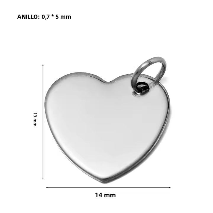 10Pcs Encantos De Acero Inoxidable Con Anillo De Salto Tag De Perro Corazón Redondo Ovalos Blancos Para Fabricación De Joyas DIY - 1
